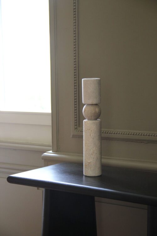 Totem ou bougeoir Malo | travertin