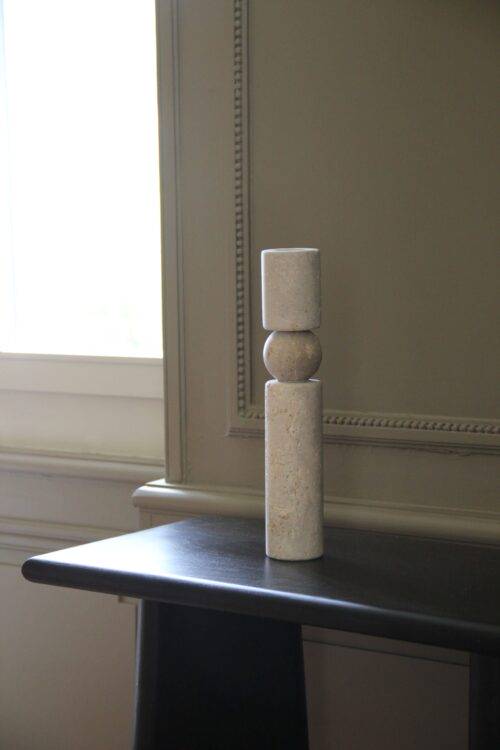Totem ou bougeoir Malo | travertin