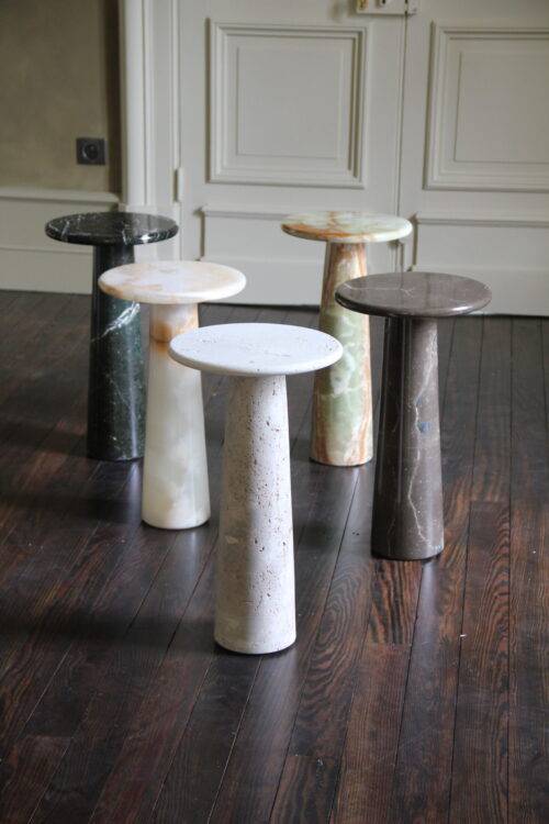 Table d’appoint Mukês | Pièce iconique, marbre noir et blanc – Image 4