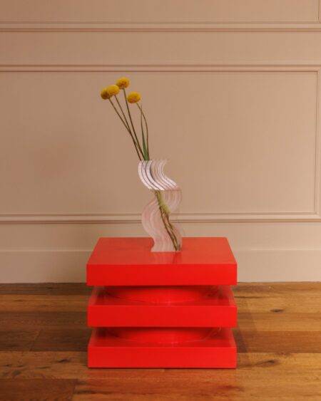 Tabouret ou Bout de canapé Serpent square | Rouge vif