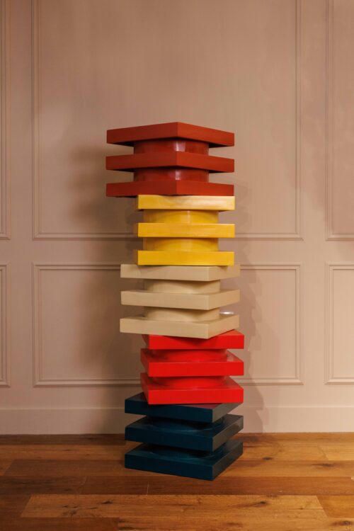 Tabouret ou Bout de canapé Serpent square | Rouge vif – Image 2
