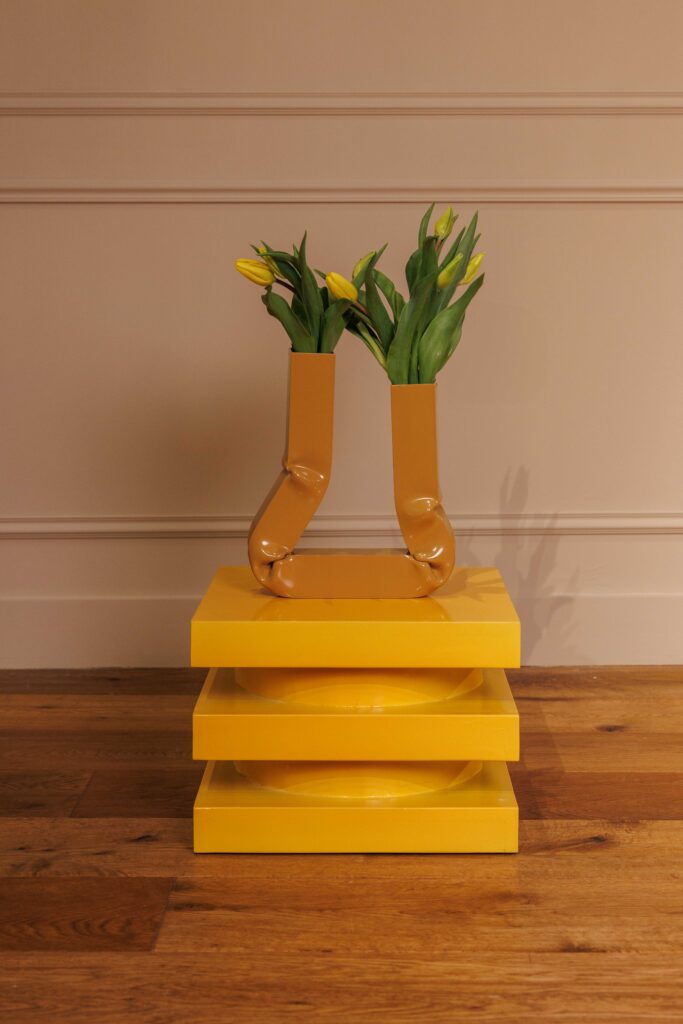 Tabouret ou Bout de canapé Serpent square | Jaune moutarde