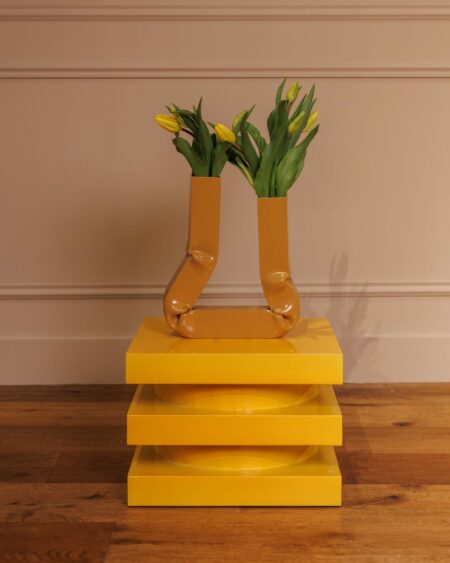 Tabouret ou Bout de canapé Serpent square | Jaune moutarde