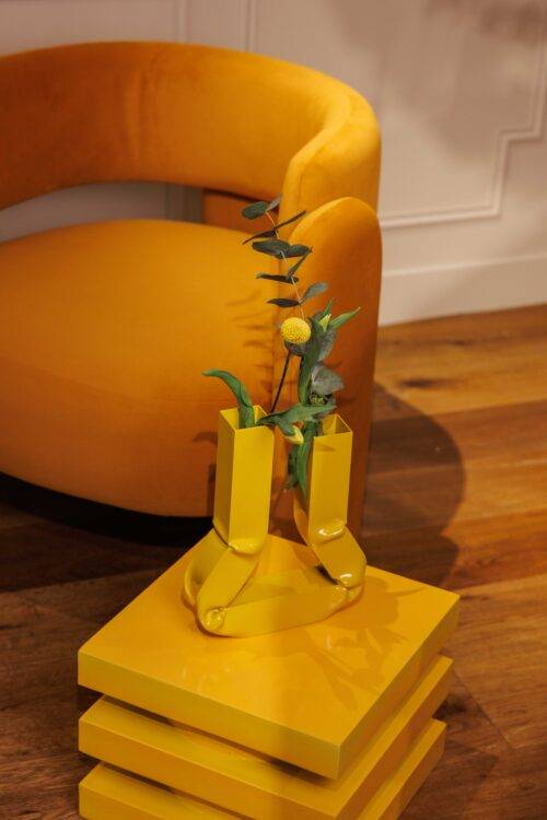 Tabouret ou Bout de canapé Serpent square | Jaune moutarde – Image 4