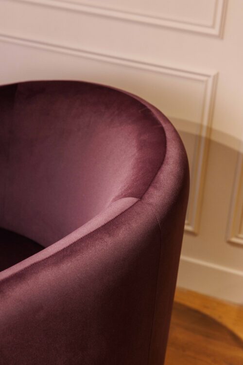 Fauteuil Luma | Fauteuil en velours doux disponible en beige ou violet – Image 10