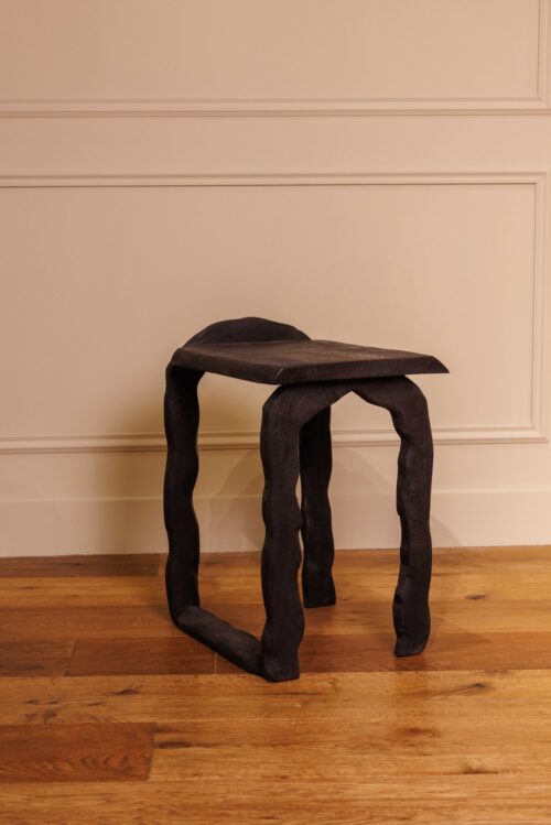 Tabouret ou Bout de canapé Tressa | Chêne noir vieilli