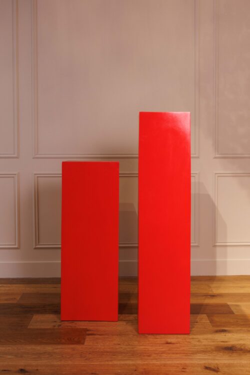 Stèle bois laquage rouge | S